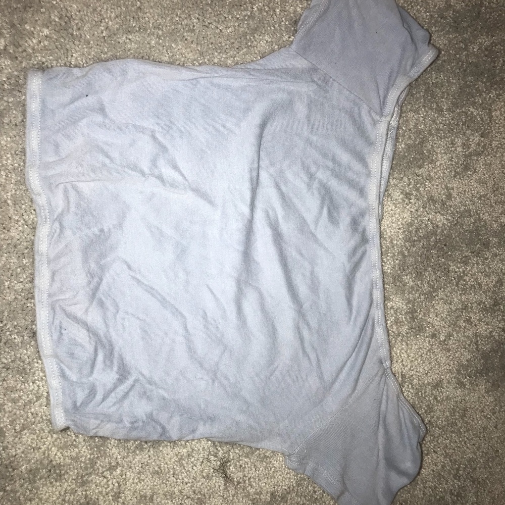 Off the shoulder baby blue top